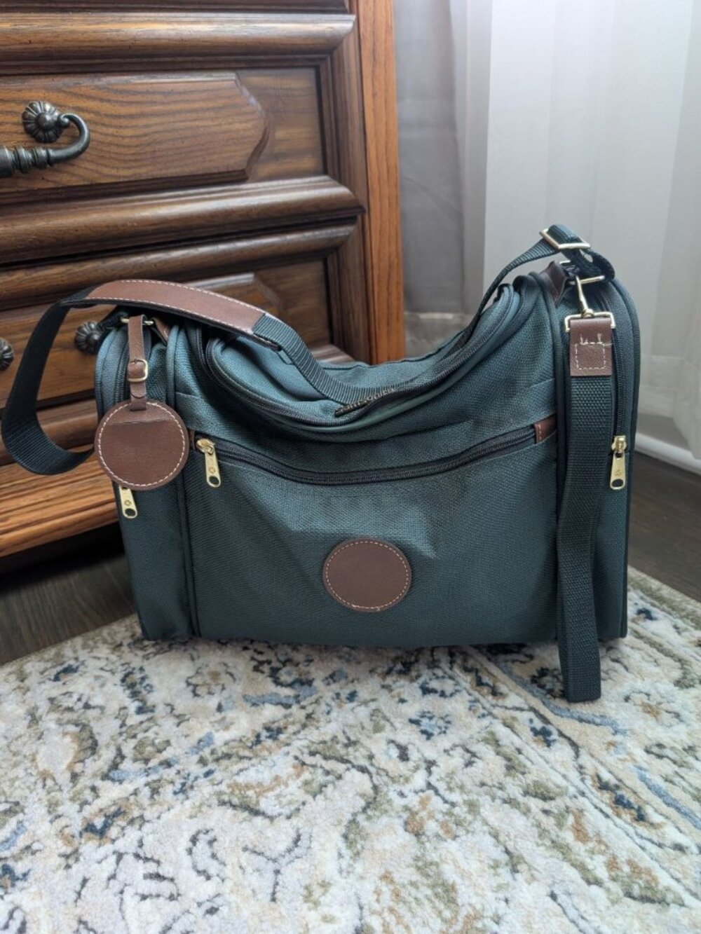 Samsonite Luggage Vintage Green Nylon Travel Shoulder Carry On Ultralite Bag